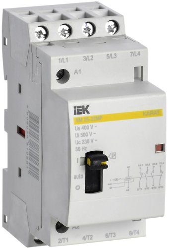 Контактор модульный IEK KARAT КМ25-22МР 2п 2НО+2НЗ 25А 230В с ручкой управления АС  картинка